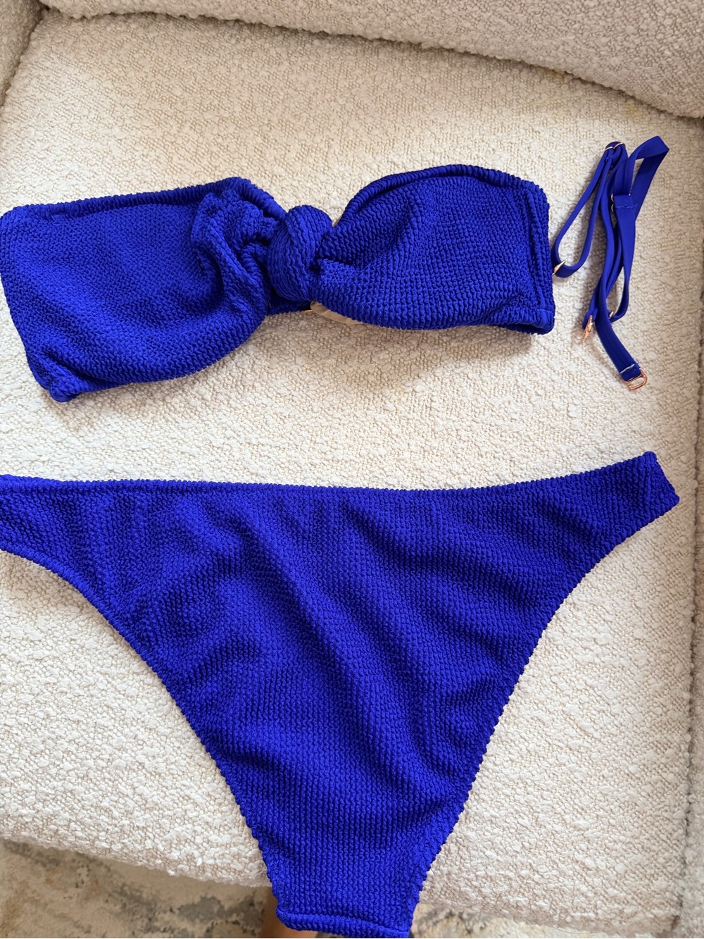 Bright Cobalt Blue Textured Bikini Set